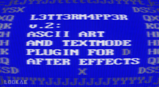 AE插件-ASCII文本乱码艺术视频映射特效 L3tt3rM4pp3r2 V2.7 Win