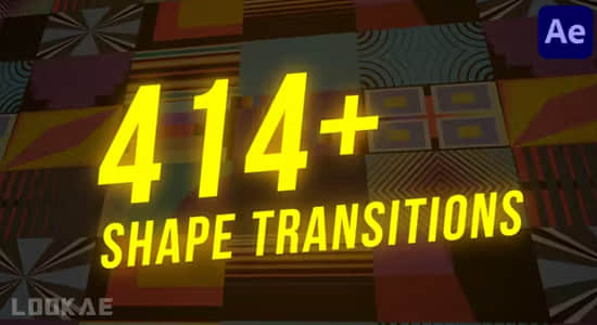 AE/PR模板-414个扁平化彩色图形转场过渡动画预设 Shape Transitions