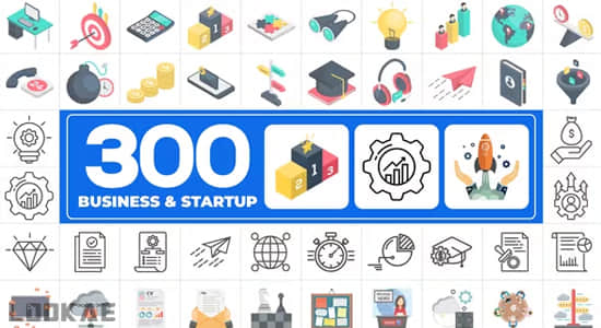 300个公司企业商业图标动画AE模板 Icons Pack - Business & Startups