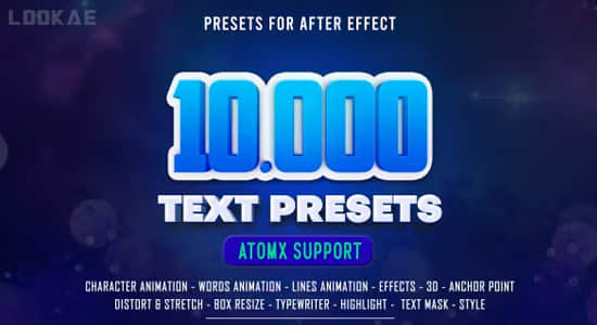 AE脚本-10000种文字标题缓入缓出字幕特效动画预设 Text Presets