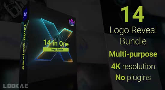 AE模板-14组简约LOGO标志展示小片头动画 Logo Reveal Bundle