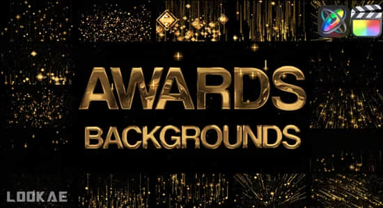 FCPX插件-15组金色华丽粒子特效闪耀动画 Awards Backgrounds