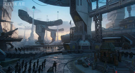 Blender预设-未来科幻军事基地战争防御建筑3D模型库 Future Warfare + Textures