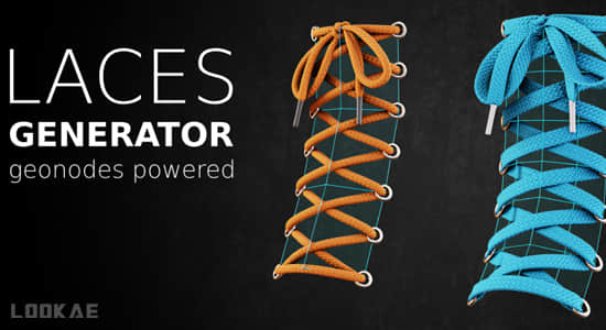 Blender插件-程序化鞋带生成器 Laces Generator v1.0