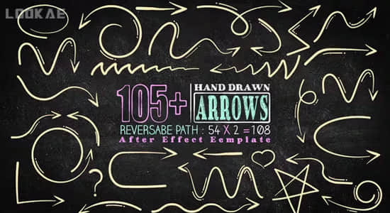 AE模板-105个手绘线条箭头图形动画 Hand Drawn Arrow Pack