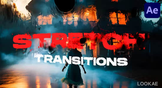 AE模板-20组扭曲拉伸撕裂视频转场预设 Stretch Transitions