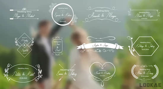 AE/PR模板-12组浪漫小清新爱情婚礼文字标题动画 Wedding Titles