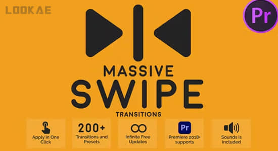 PR模板-200种动态模糊滑动拉伸无缝转场预设 Massive Swipe Transitions