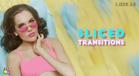 FCPX插件-60个时尚动态图形切片分割转场预设 Sliced Transitions