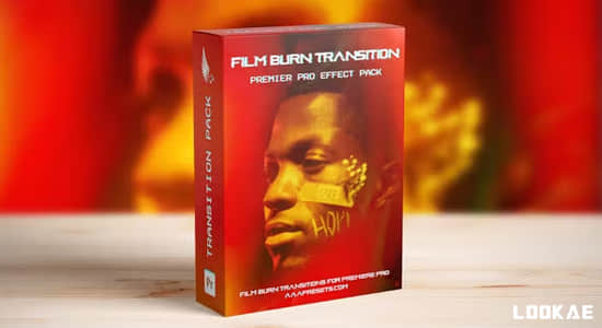PR模板-电影胶片灼烧闪光转场过渡效果 Film Burn Transitions