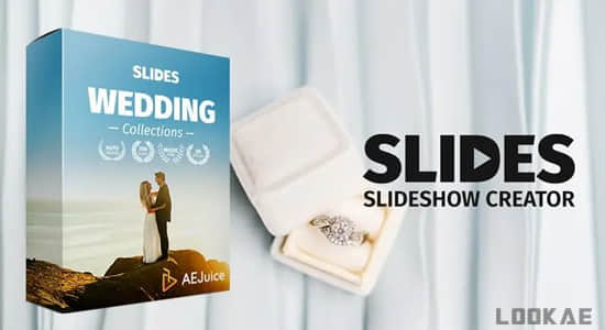 浪漫爱情婚礼幻灯片展示电子相册效果动画AE/PR模板 Slides – Wedding Collection