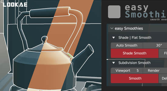 快速自定义模型平滑效果Blender插件 Easy Smoothies v1.0.0