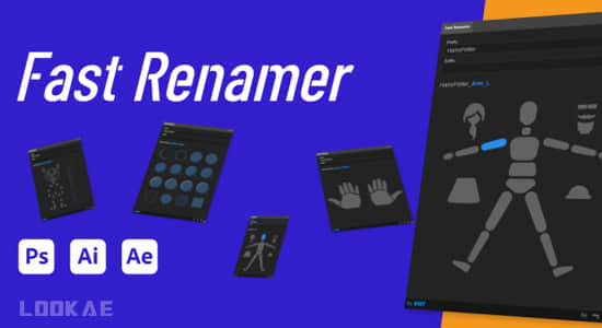 中文版AE/AI/PS脚本-快速给图层重命名工具 Fast Renamer 1.5 Win/Mac+使用教程