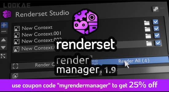 渲染设置储存管理Blender插件 Render Manager Addon Renderset V1.9.0