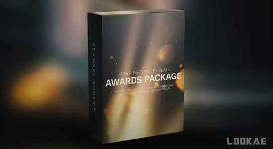 AE模板-电影颁奖典礼展示宣传开场片头 Film Awards Pack in 4K (含模板音乐)