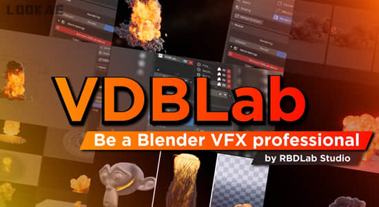 模拟三维真实爆炸火焰特效Blender插件 VDBLab V1.0