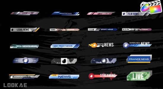 FCPX插件-20种新闻栏目字幕条标题动画 News Titles