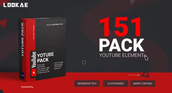AE模板-151个网络社交媒体视频制作包装动画 Unique YTB Pack