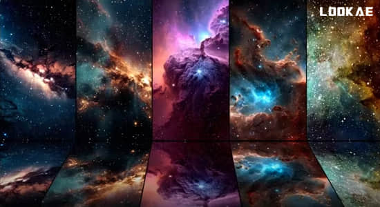 视频素材-5组浩瀚宇宙星云粒子动画 Cosmos Backgrounds Pack