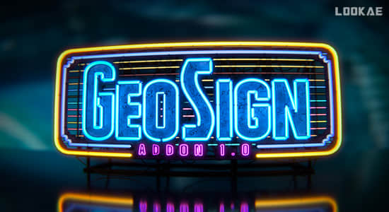 Blender插件-霓虹发光标志广告路牌生成器 Geo Sign V1.0.3