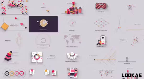 AE模板-74个精美简洁创意讲解图形设计MG动画 Minimal Design Explainer video Kit