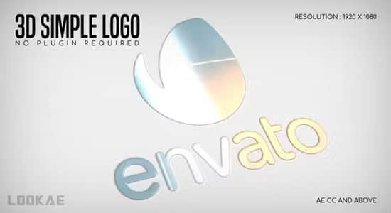 AE模板-简洁明亮三维LOGO标志小片头动画 3D Simple Logo