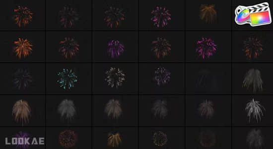 FCPX插件-30个缤纷炫彩烟花爆炸特效动画 Fireworks