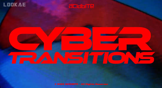 50个赛博朋克故障毛刺干扰转场过渡4K视频素材(含音效) Cyber Transitions