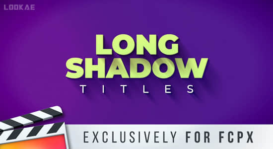 FCPX插件-32个长阴影拖尾文字标题动画 Long Shadow Titles