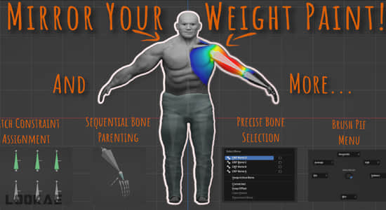 Blender插件-骨骼编辑权重绘制工具 Weight Paint and Bones A Blender Toolkit v1.1.0
