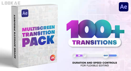 AE模板-100种多画面网格分屏转场过渡动画 Multiscreen Transitions