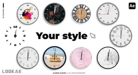 AE模板-经典数字时钟动画 Classic Clocks