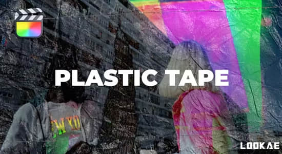FCPX插件-15个塑料胶带混乱视觉转场动画预设 Plastic Tape Transitions