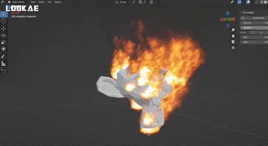 Blender插件-三维模型火焰散布生成器 Fire Scatter V2.0.0