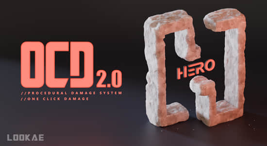 Blender插件-快速破坏损伤模型做旧效果 OCD V2.3.0 One Click Damage