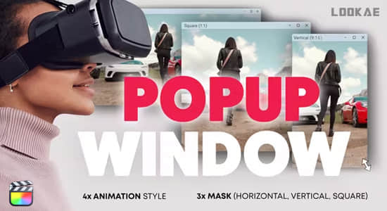 FCPX插件-12种电脑弹窗画中画展示效果 Computer Popup Window