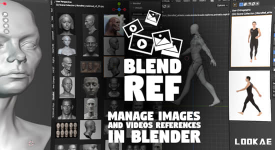 三维建模图片视频参考Blender插件 Blendref V1.1