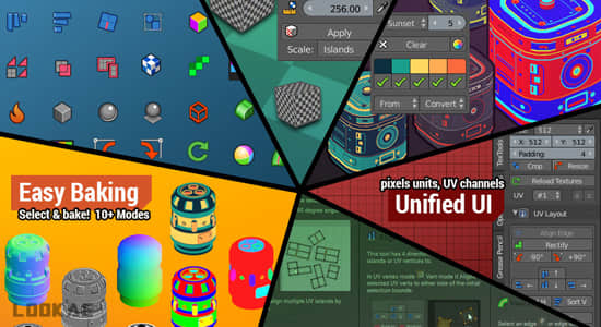 多功能贴图展UV工具包Blender插件 TexTools v1.6.1