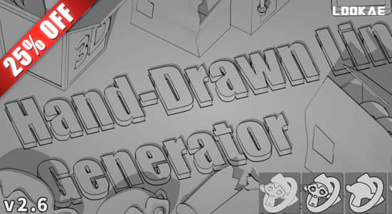 一键快速生成卡通手绘线条边框效果Blender插件 Hand Drawn Line Generator V2.8