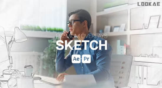 AE/PR模板-手绘素描风格视觉特效动画 Premium Overlays Sketch