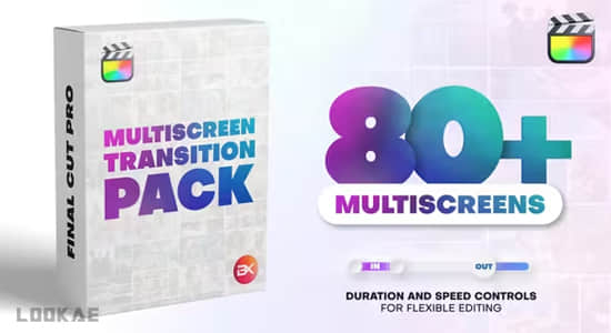 FCPX插件-84个动态分屏展示转场过渡效果预设 Multiscreen Transitions Pack