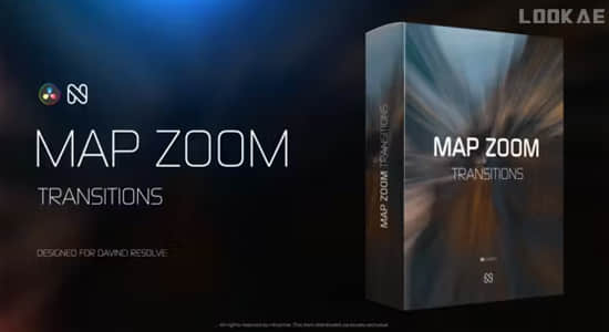 达芬奇插件-摇曳晃动缩放冲击视频转场预设 Map Zoom Transitions for DaVinci Resolve