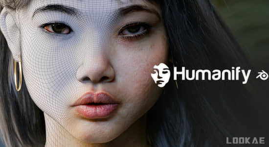 Blender插件-快速生成逼真人体面部身体手脚皮肤着色器预设 Humanify V1.0+视频教程
