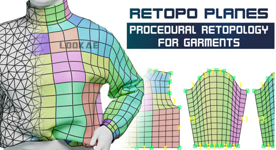 Blender插件-布料衣服模型重拓扑工具 Retopo Planes V1.0