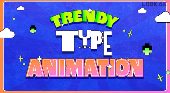 AE教程-制作时尚流行动感文字标题排版动画 Trendy Kinetic Type Animation
