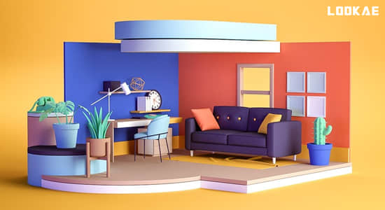 C4D教程-创建卡通动态图形室内房间场景动画 Creating An Animated Room For Motion Graphics With Cinema 4D