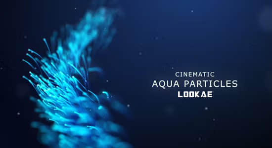 AE模板-大气线条粒子生长背景文字标题动画开场 Cinematic Aqua Particles