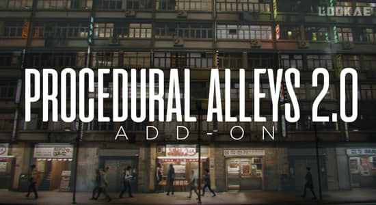 Blender插件-三维楼房街道小巷场景模型生成器 Procedural Alleys V2.0+Assets预设库+使用教程
