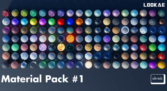 128种材质纹理贴图资产包Blender预设 Alt Tab 128 Materials Pack