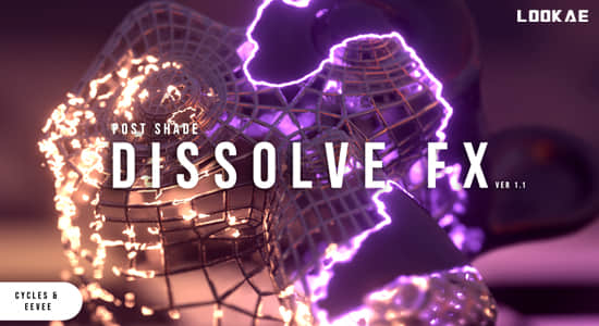 科幻魔法物质溶解消散特效Blender插件 POSTSHADE DissolveFX 1.01